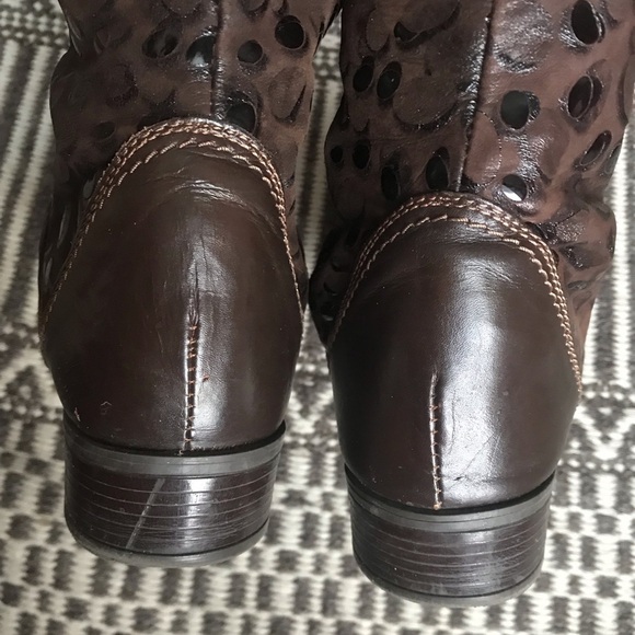 Sz 7🌹Leather Shearling Tall Boots Marelbo - Picture 7 of 16